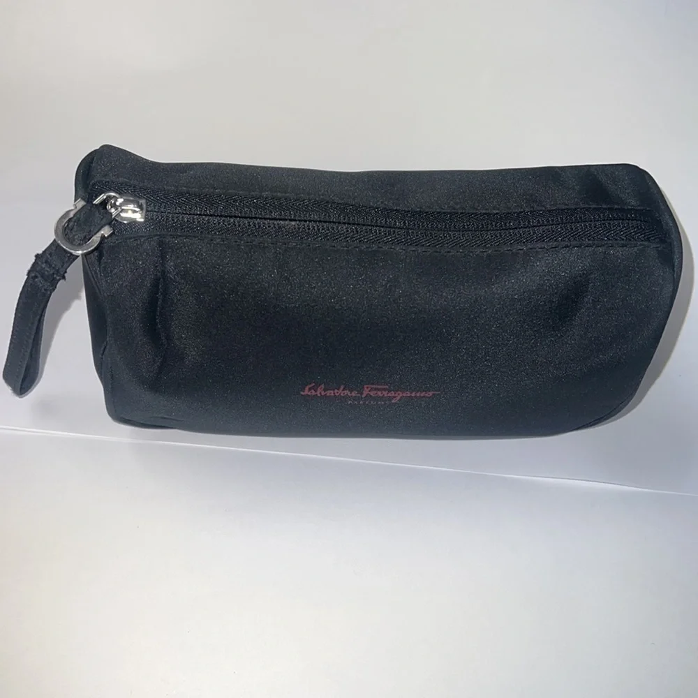 Salvatore Ferragamo Black Cosmetics Clutch Pouch